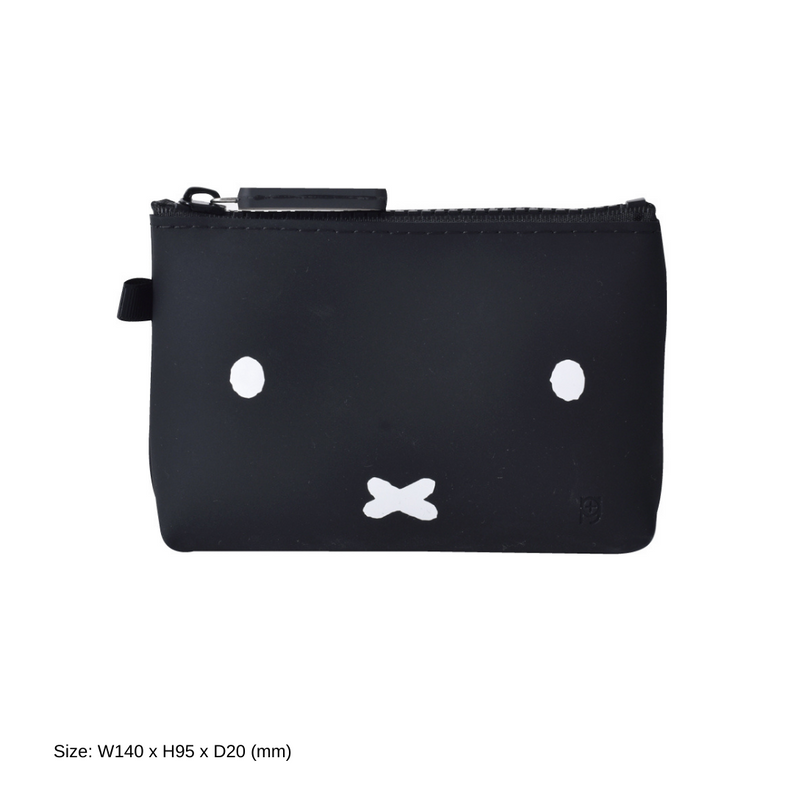 NUU-SML Miffy Face Black Zipper Pouch