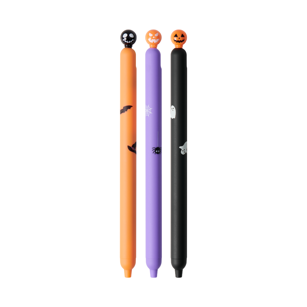 Kaco | Gel Pens | 0.5mm | Black Ink | Popup Halloween | Pack of 3