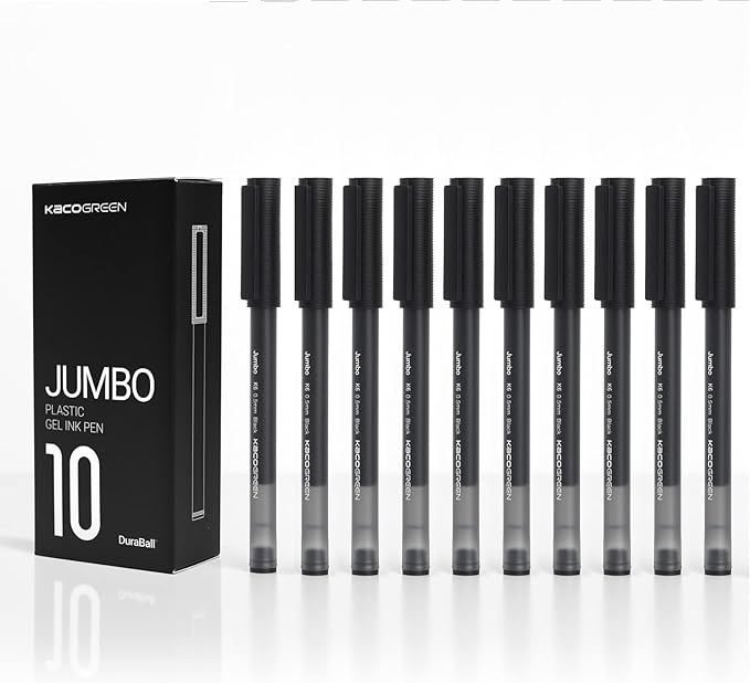 Jumbo Large Capacity 0.5mm Gel Pens-Pack of 10 - INDOFUTURE - Jumbo Pack of 10 - Gel Pens