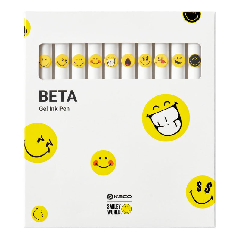 Kaco Beta Smiley World Gel Pen- Pack of 10 - INDOFUTURE - Gel Pens