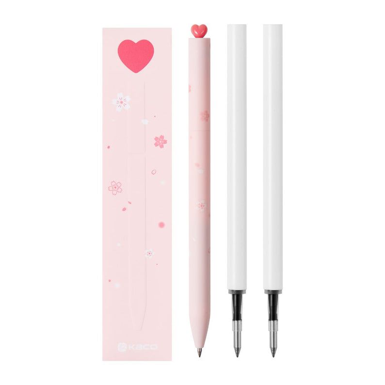 Kaco First Roller Sakura Pink Heart Pen - INDOFUTURE - Gel Pens