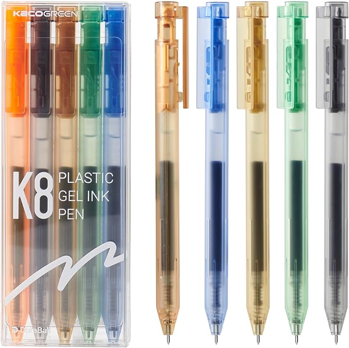 Kaco K8 Gel Pen- Transparent- Pack of 5 - INDOFUTURE - K8 - Gel Pens