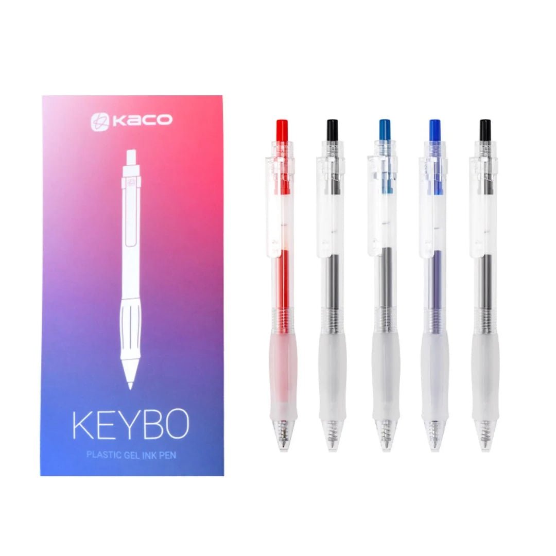 Kaco Keybo Transparent Gel Ink Pen- 5pcs - INDOFUTURE - KB00010073 - Gel Pens