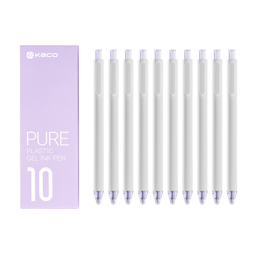 Kaco Pure Soft Touch Candy Black Ink Gel Pens- Pack of 10 - INDOFUTURE - Gel Pens