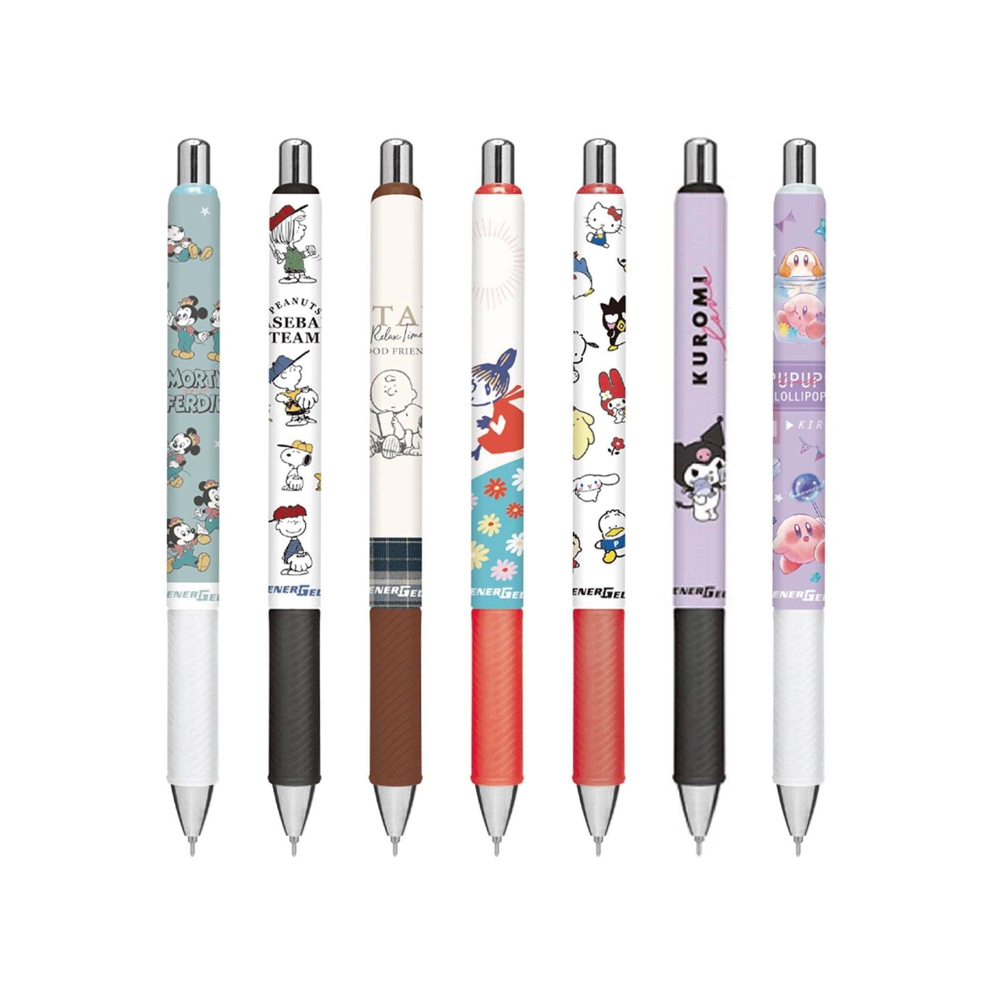 KAMIO x PENTEL ENERGEL 0.5MM black ink gel pen Kirby MOOMIN Mickey Sanrio Snoopy