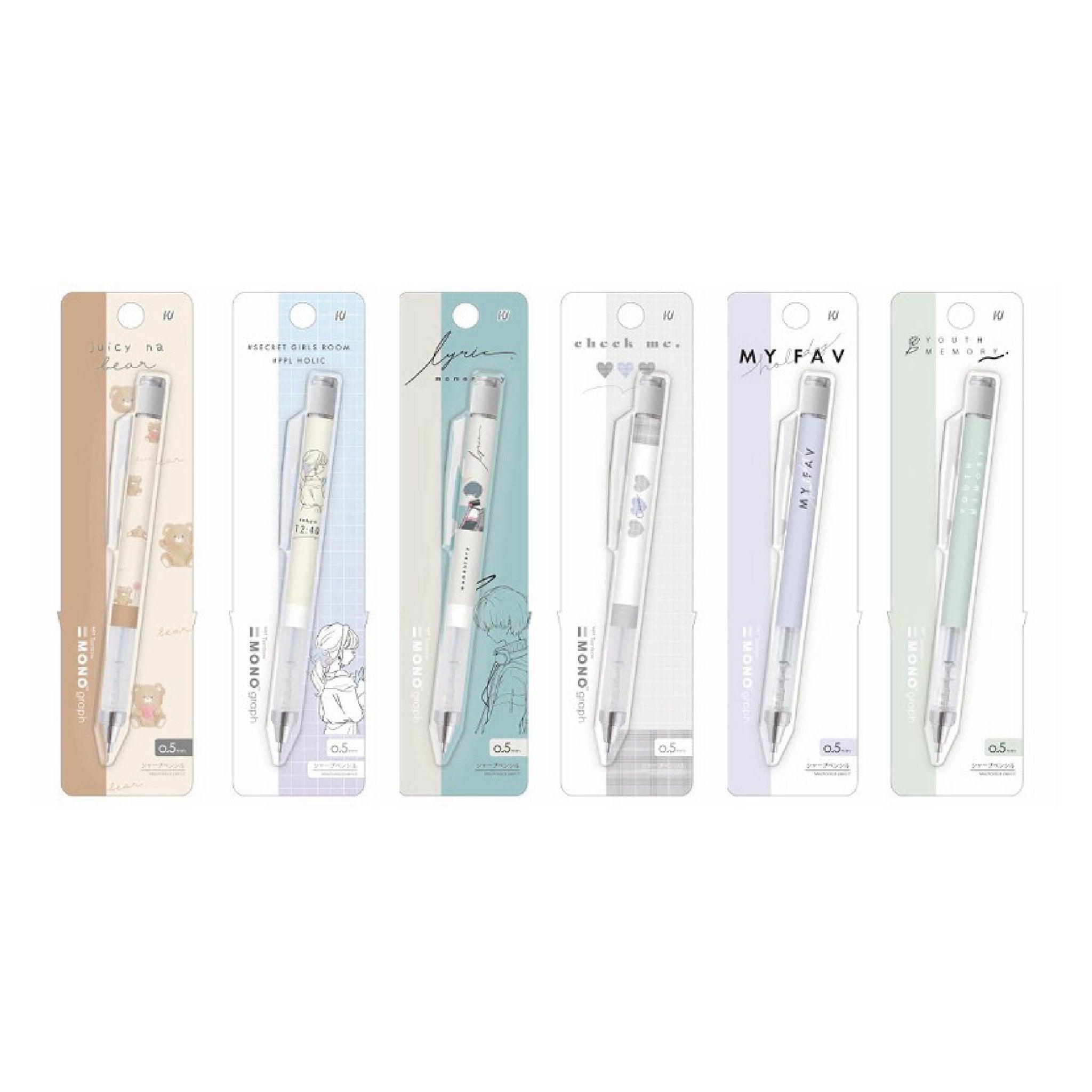 KAMIO x TOMBOW 20217 Japanese Gentle Color Girl Teddy Bear Heart Plaid Cursive 0.5MM Automatic Pencil Automatic Pen