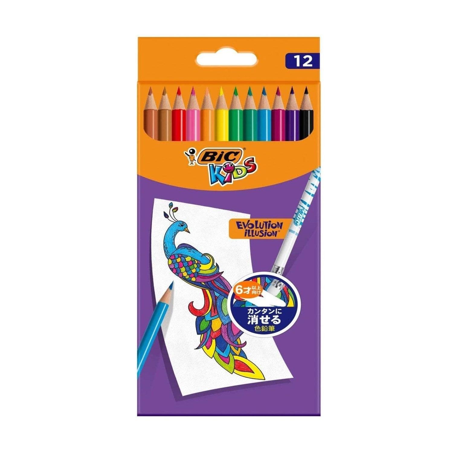 BIC Big kids Erasable colored pencils BKEVOILLPK12