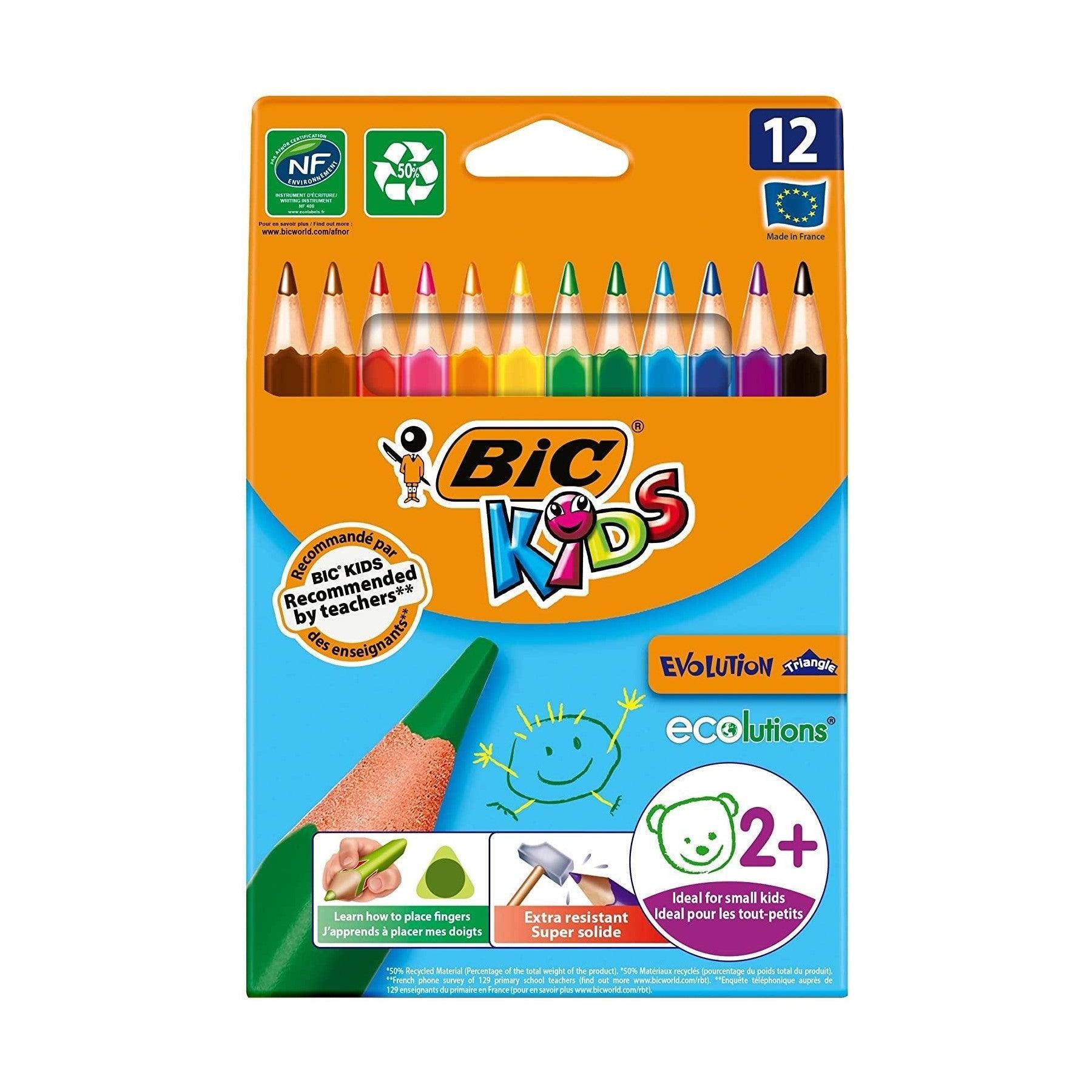 BIC Big kids Sankaku axis colored pencils BKEVOTRI12E