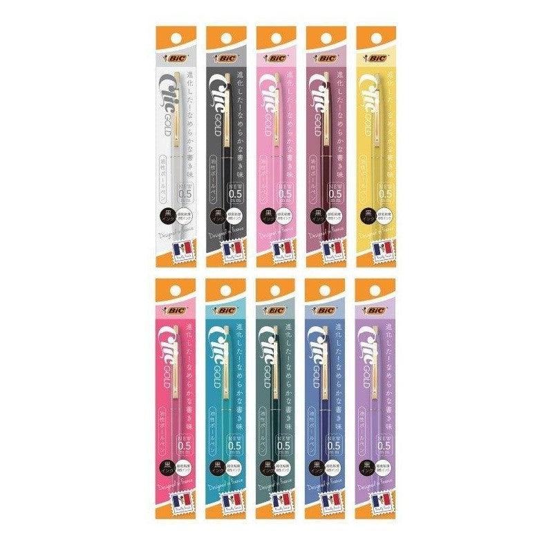 BIC Click Gold 0.5mm Oil-based BallpointPen Knock type CFCG-05P1 RBP05BLK1P