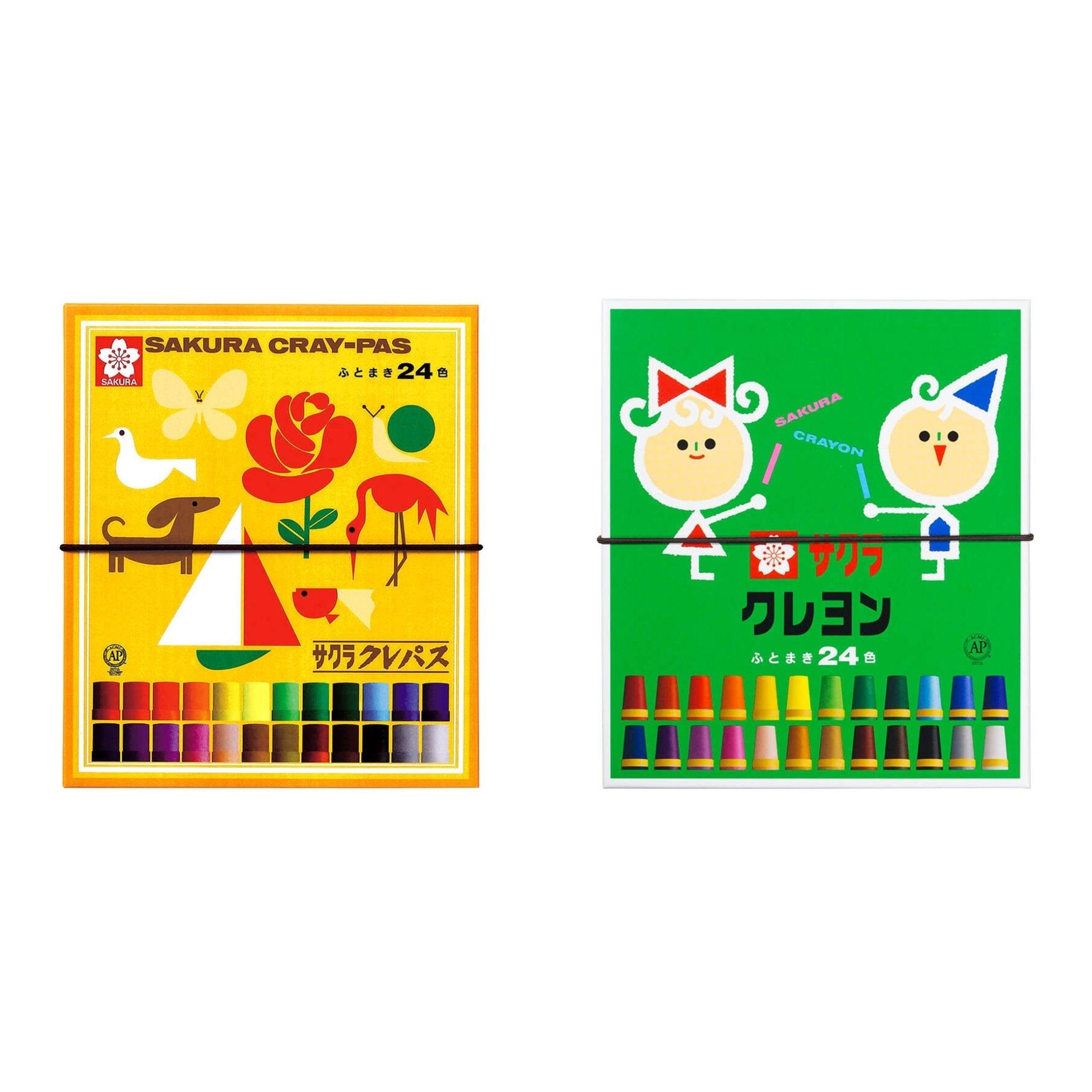 SAKURA Children's Painting Drawing Tools Mixable Color Crayons Washable Crayons Pastel Crayons 24 Color Group LY24R LP24R