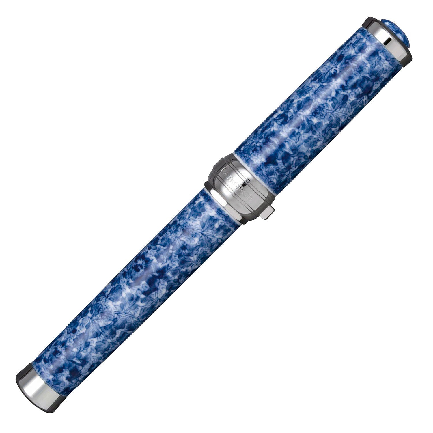 Arita ware 400th anniversary commemorative fountain pen with dyed lion arabesque [silver] (made by Gen'emon kiln)